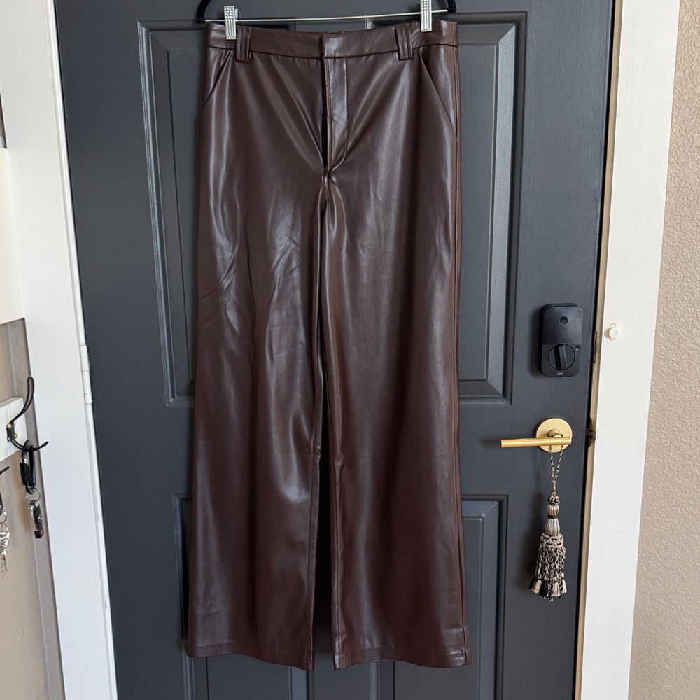 Brown Faux Leather Women’s  Pants Sz 30